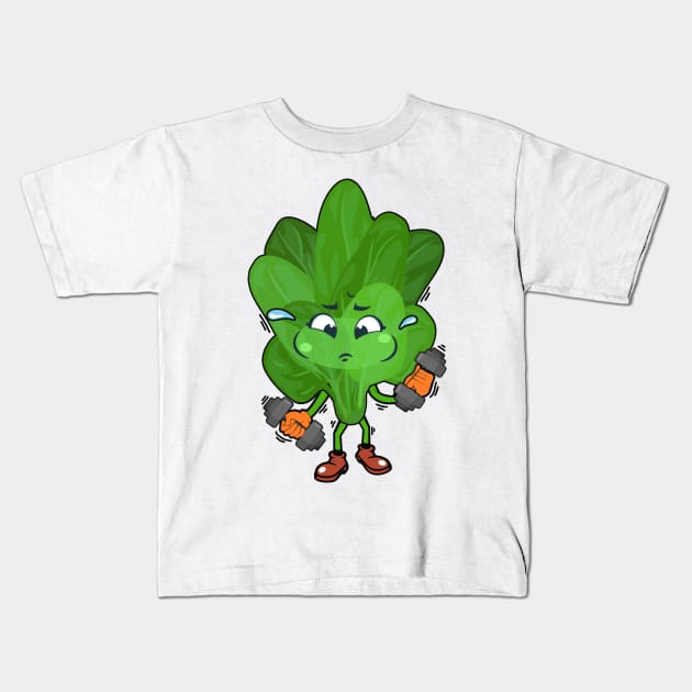 Spinach Working Out Kids T-Shirt by Perrots